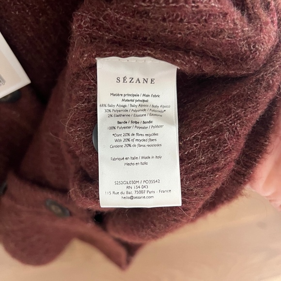 Sezane Othello Cardigan NEW size S - Picture 6 of 6
